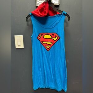 Superman supergirl hooded stretch cotton tank dress